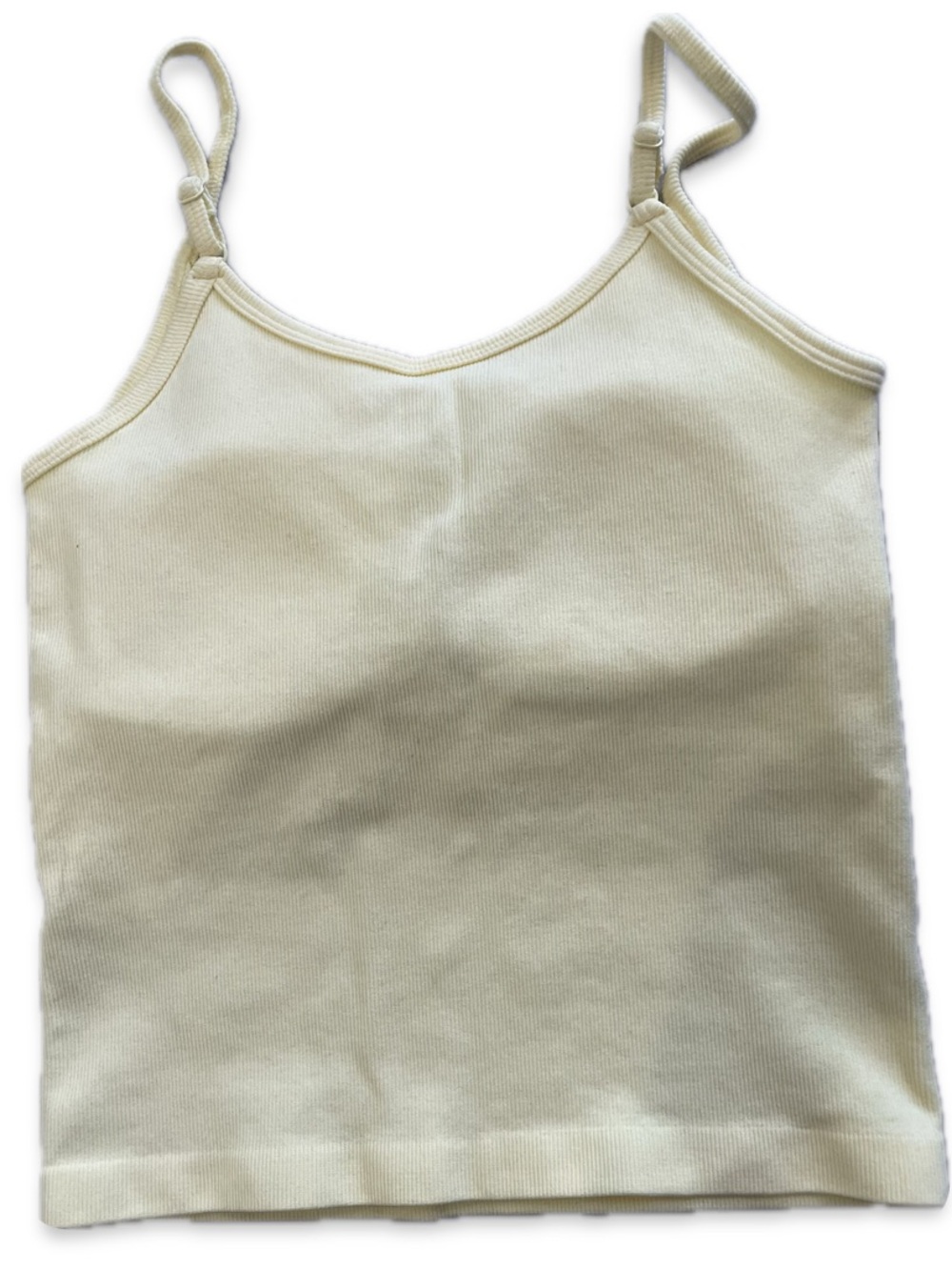 Urban Basic Women’s Yellow Ribbed Tank Top Built-In Support Slim Fit Small - Picture 12 of 14